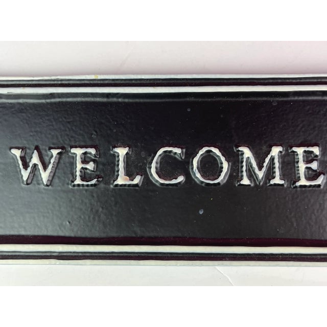 Contemporary Black White Metal Welcome Home Sign For Sale - Image 4 of 7