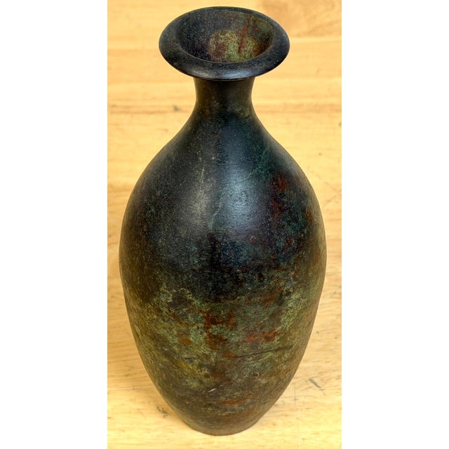 French Modern Patinated Bronze Vase, circa 1970s For Sale - Image 9 of 9
