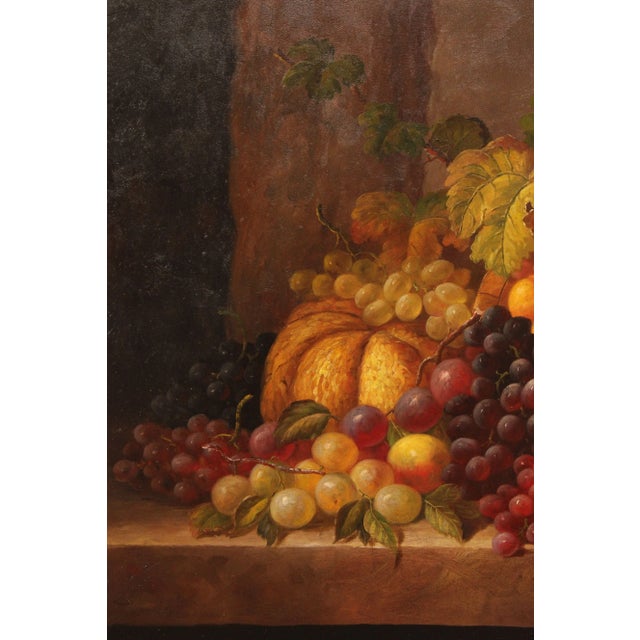 Wood Baroque Style Fruit Still Life Original Oil Painting, Signed Bianchi For Sale - Image 7 of 13
