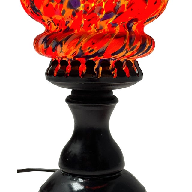 Elegant and petite Art Deco Amsterdamse School table lamp. Striking Dutch design from the 1930s. Original black lacquered...