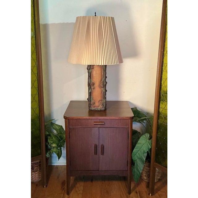 Vintage Mid Century Table Lamp British Potter Bernard Rooke Textured Tree Bark Pinecone Motifs, 1960s For Sale - Image 11 of 12