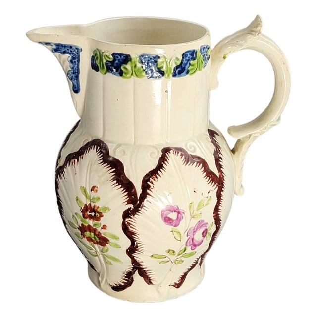 Pearlware Cabbage Leaf Jug from Staffordshire, England, 1790-1800 For Sale