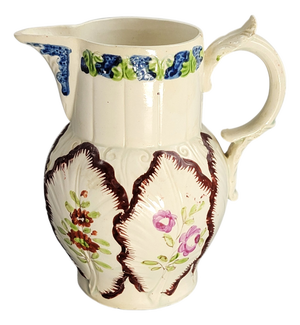 Pearlware Cabbage Leaf Jug from Staffordshire, England, 1790-1800