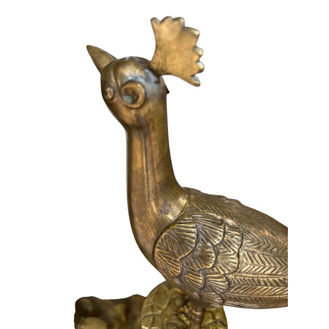 1950s Marbro Brass Peacock Table Lamp, 1950 For Sale - Image 5 of 17