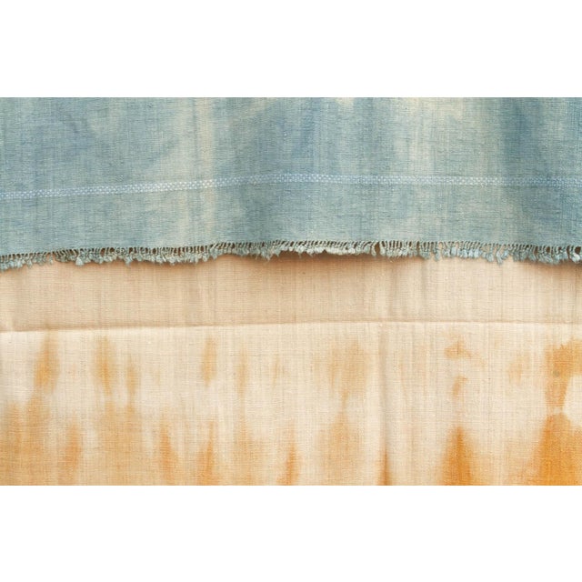 1990s Organic Peace Silk Throw, Indigo Horizon For Sale - Image 5 of 7