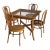 1970s Palm Beach Style Rattan Dining Set With Glass Top Table and Four Cane Back Chairs For Sale