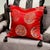 Red Asian Red Satin Silk Jacquard Decorative Knotted Tassel Pillow For Sale - Image 8 of 9