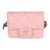 Pink Quilted Lambskin Elegant Chain Mini Belt Bag For Sale