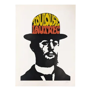 Peter Max Toulouse Lautrec, Large Hand Signed Serigraph, 1974