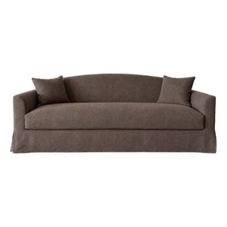 Carmel Sofa Slip Covered in 100% Belgian Linen For Sale