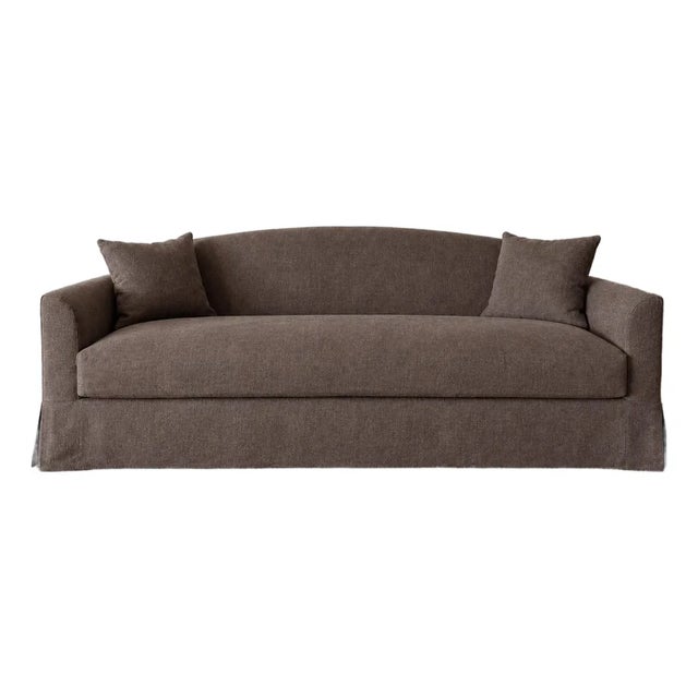 Carmel Sofa Slip Covered in 100% Belgian Linen For Sale