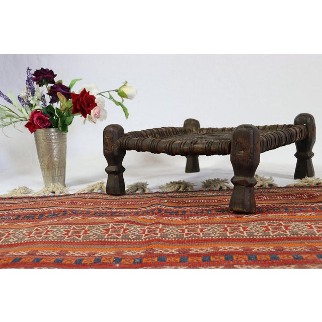 19th Century Low Cedar Stool, Nuristan, 1890s For Sale - Image 4 of 16