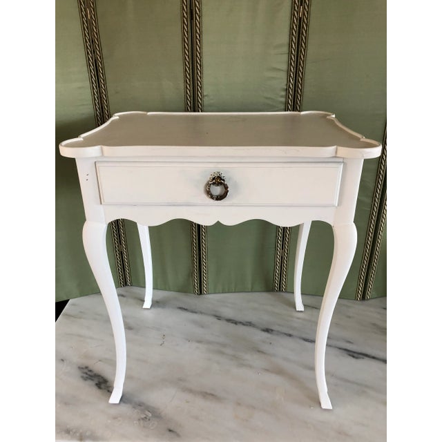 Mid 19th Century 19th Century French Provincial Lime Painted Side Table With Original Patina For Sale - Image 5 of 5