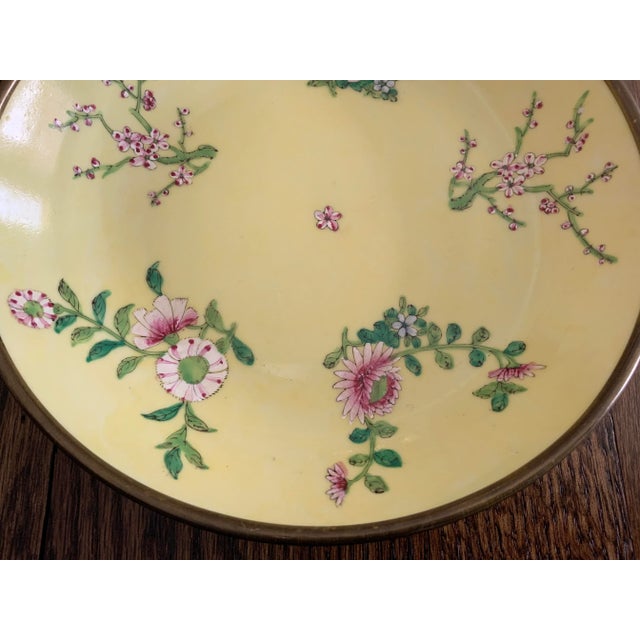 1970s Japanese Porcelain Dish/ Catchall With Brass Trim For Sale - Image 4 of 10