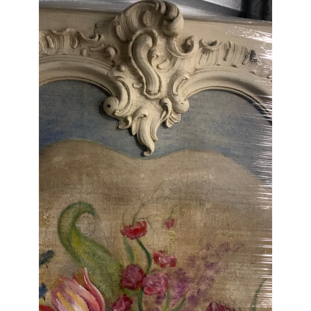 Wood Antique Trumeau With a Floral Painting For Sale - Image 7 of 9