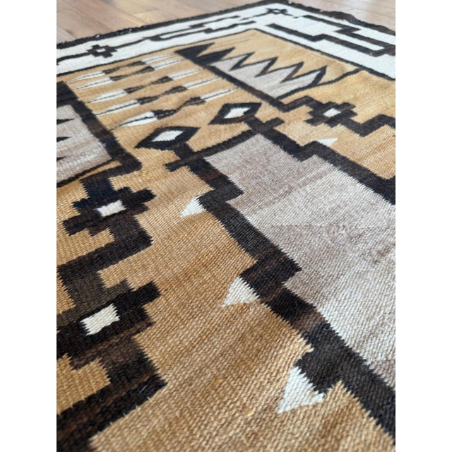 C. 1920 Fine Navajo Rug 3'6" x 4'9" Antique American Southwest Geometric Weaving For Sale - Image 11 of 18