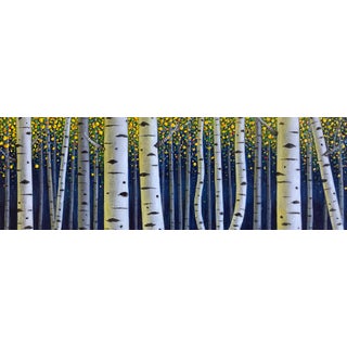 Untitled II by Thane Gorek | Oil on Board Depiction of Birch Trees in a Forest For Sale