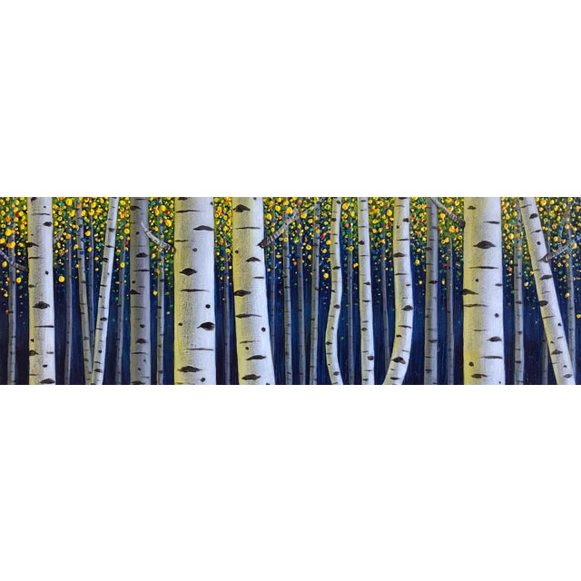 Untitled II by Thane Gorek | Oil on Board Depiction of Birch Trees in a Forest For Sale