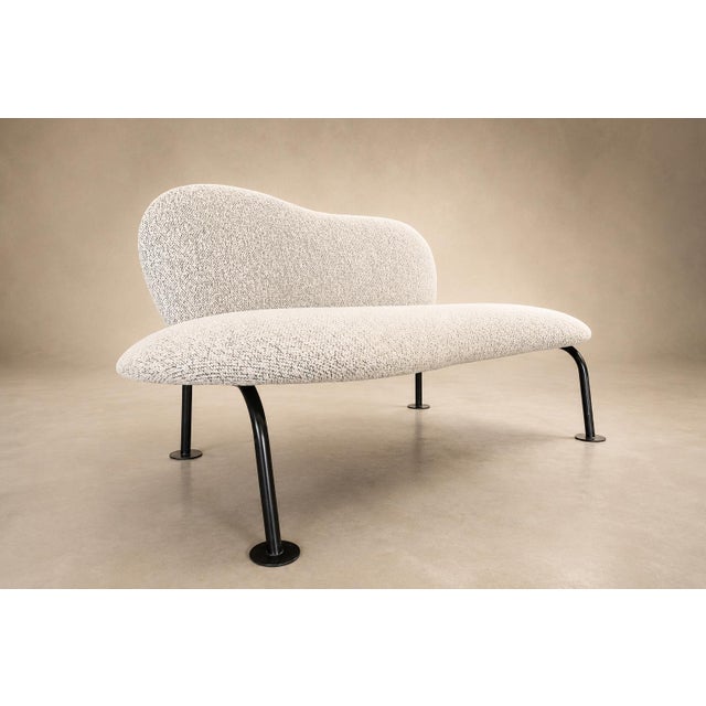 Brazilian Modern Organic Form Loveseat in Iron & Bouclé by Freijó Móveis, Brazil, 1950s For Sale - Image 18 of 18