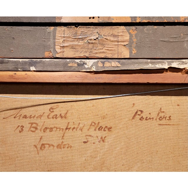 Maud Earl -Study of Two Pointers on Point in a Field -1907 Oil Painting -Two Dogs For Sale - Image 11 of 12