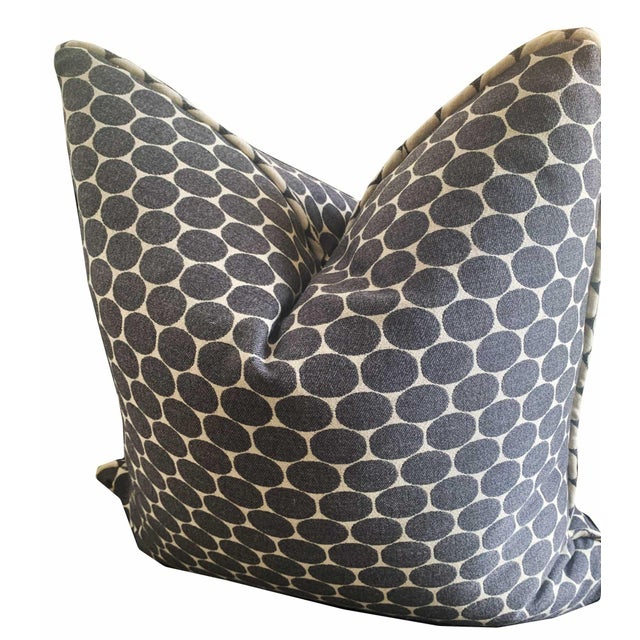 White With Black Dot Pillows - a Pair For Sale - Image 4 of 5