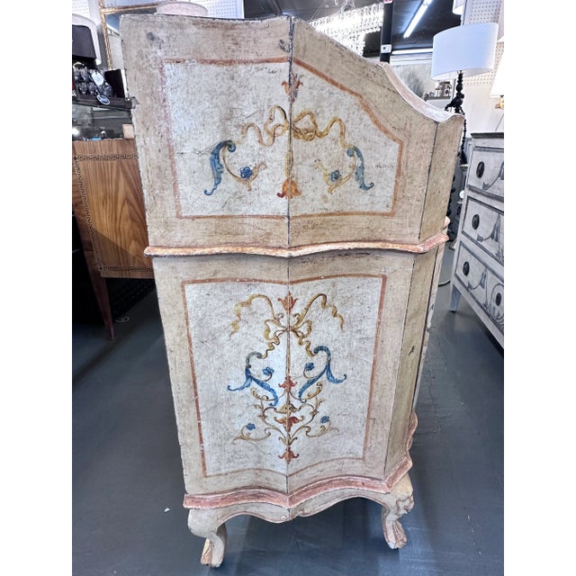 19th C. Italian Venetian Painted Secretary. For Sale - Image 4 of 13