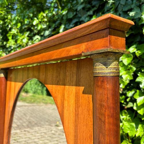 Empire Walnut Standing Mirror For Sale - Image 4 of 12