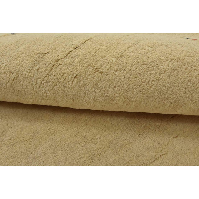 Gabbeh Rug 5’4” X 7’10” Ivory Wool Contemporary Hand-Knotted Area Carpet For Sale - Image 9 of 13