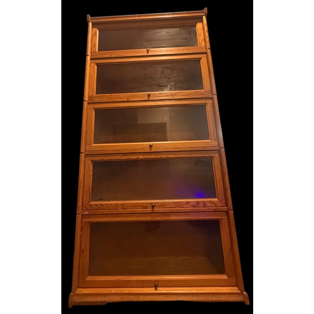1980s 1980s Solid Oak Barrister (Lawyers) Bookcase For Sale - Image 5 of 12