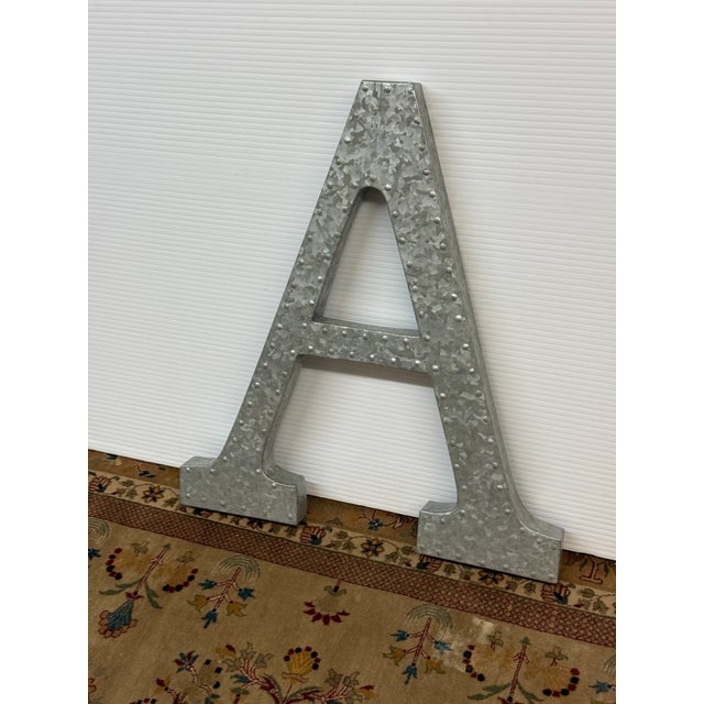 Galvanized Steel Letter A For Sale - Image 12 of 12