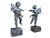 A large impressive pair of 20th century bronze Cherub fountains with fish. Situated on Verde Antico marble bases. This...
