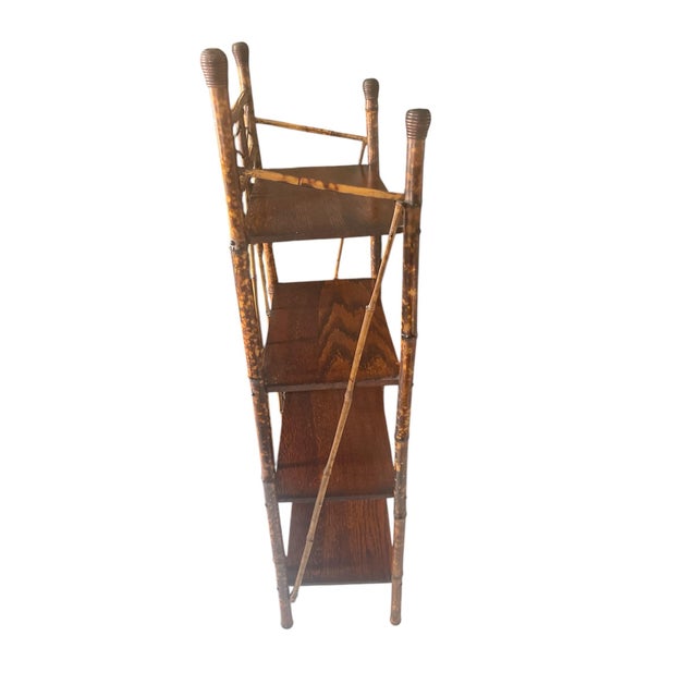Antique English British Colonial Tortoise Bamboo Etagere For Sale - Image 4 of 4