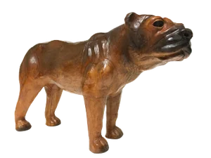 Standing Handmade Large Leather French English Bulldog Pet Figurine