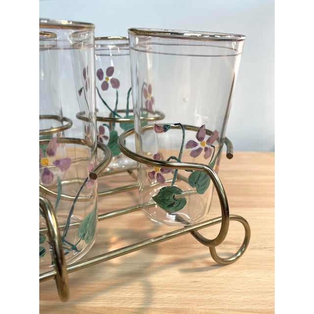 Metal Mid Century Modern Brass Finish 8 Drinks Caddy For Sale - Image 7 of 7