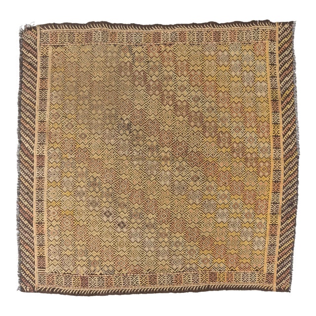 Geometric Motif Vintage Kilim For Sale