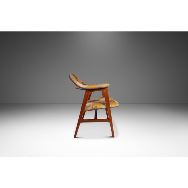 Wood Set of Two (2) Mid-Century Danish Modern Armchairs in Teak W/ Bespoke Fabric by Erik Kirkegaard for Høng Stolefabrik, Denmark, C. 1950's For Sale - Image 7 of 18