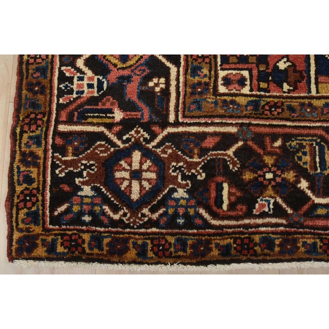Heriz Rug 7’8” X 10’6” Red Wool Vintage Tribal Hand-Knotted Oriental Carpet For Sale - Image 12 of 15