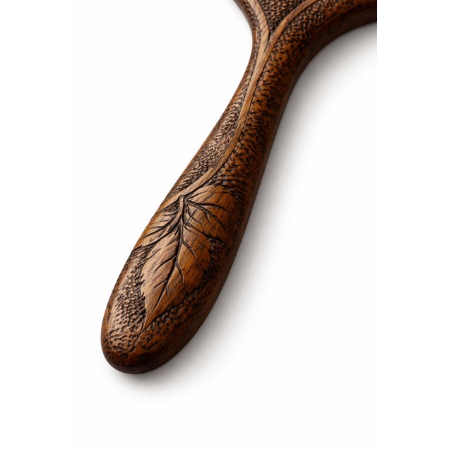 Hand Carved Walnut Mirror, 1890s For Sale - Image 5 of 7