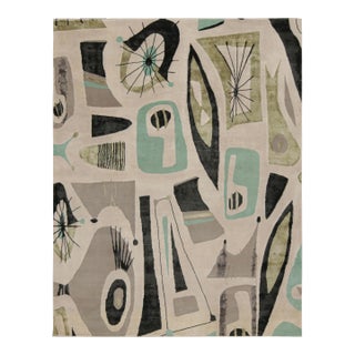 Rug & Kilim’s Mid-Century Modern Style Rug With Geometric Patterns For Sale