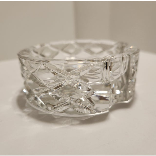 Vintage Cut Crystal Signed Rogaska Individual Catchall Dish, Ashtray or Dresser Ring Tray For Sale - Image 4 of 9