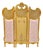 Vintage Rococo Folding Screen Handpainted Floral Gold leaf Set For Sale