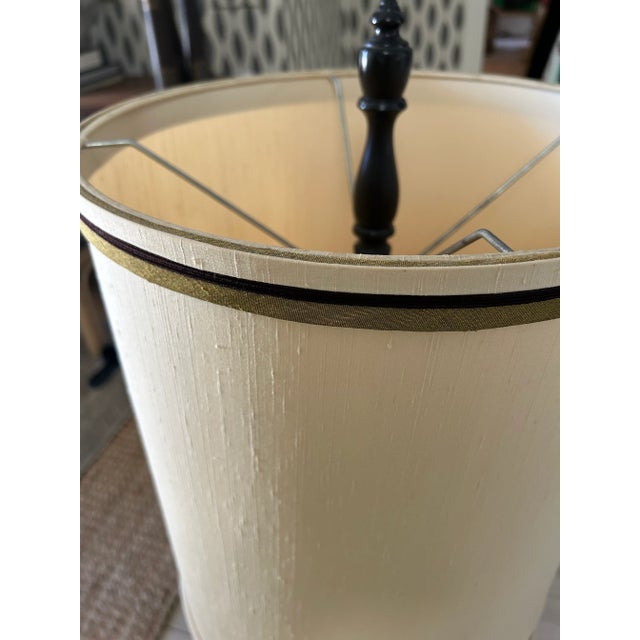 Mid-Century Modern Pair of Tall Green Vintage Lamps For Sale - Image 3 of 12