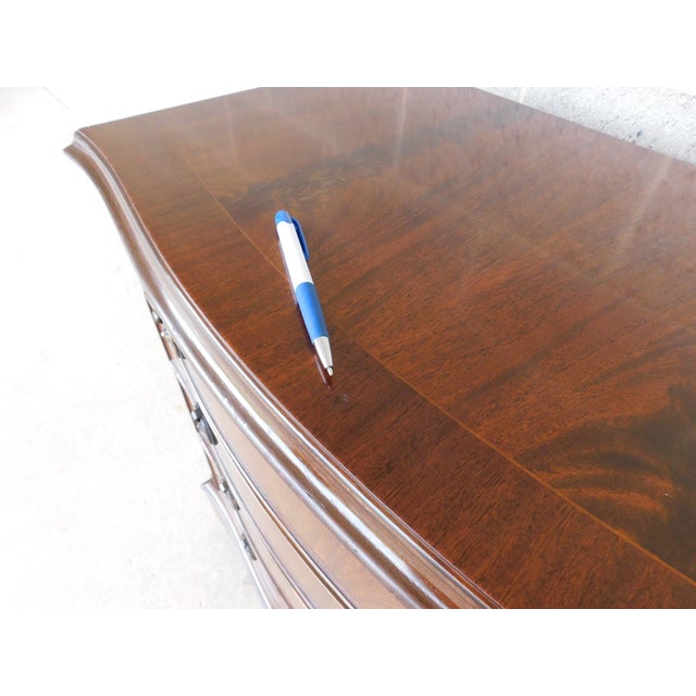 Vintage Mahogany Georgian III Style Bow Front Chest 28.5w For Sale - Image 13 of 14