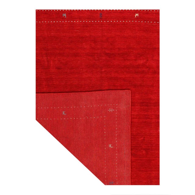 Traditional Pasargad DC Red Color Fine Hand Knotted Gabbeh Rug For Sale - Image 3 of 3