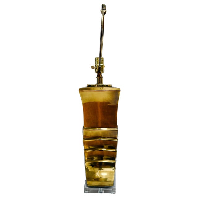 Mid-Century Brass Shell Table Lamps With Black Shades - Set of 2 For Sale In San Diego - Image 6 of 12