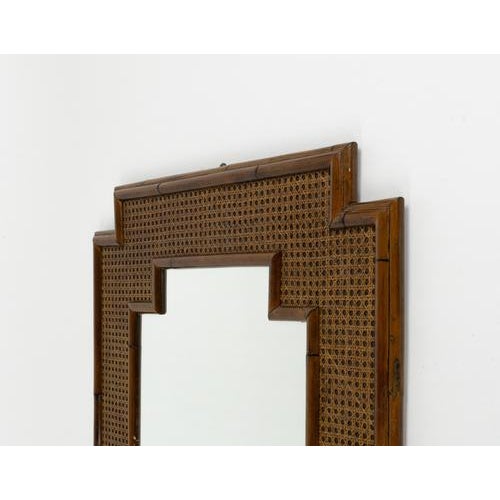 Mid-Century Modern Italian Bamboo and Rattan and Wicker Wall Mirror, 1970s For Sale - Image 10 of 12