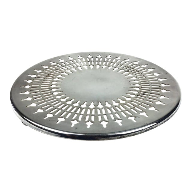 Mid-Century Pilgrim Silver Plate Trivet For Sale