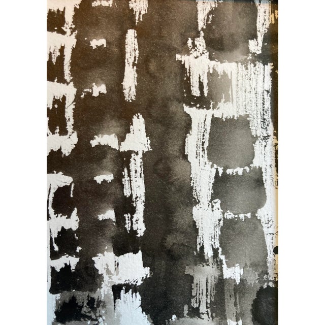 Contemporary Abstract Black and White Ink Paintings by Stephanie Cate For Sale In Palm Springs - Image 6 of 7