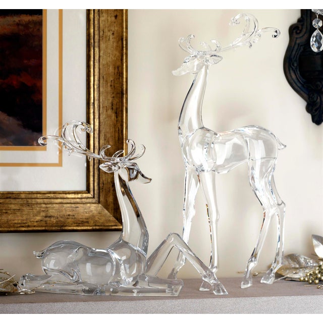 Elevate your holiday decor with this stunning set of Modern Clear Acrylic Deer Figurines. Designed to bring a touch of...