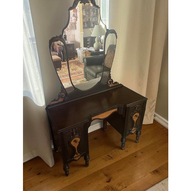 Jacobean Vintage Jacobean Walnut Vanity For Sale - Image 3 of 12